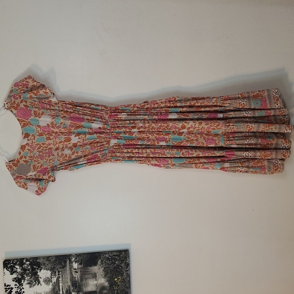 Sea Lustre Sunny Days Floral High-Low Dress Size S/M Plunging V-Neck Tie Chest - Picture 9 of 13